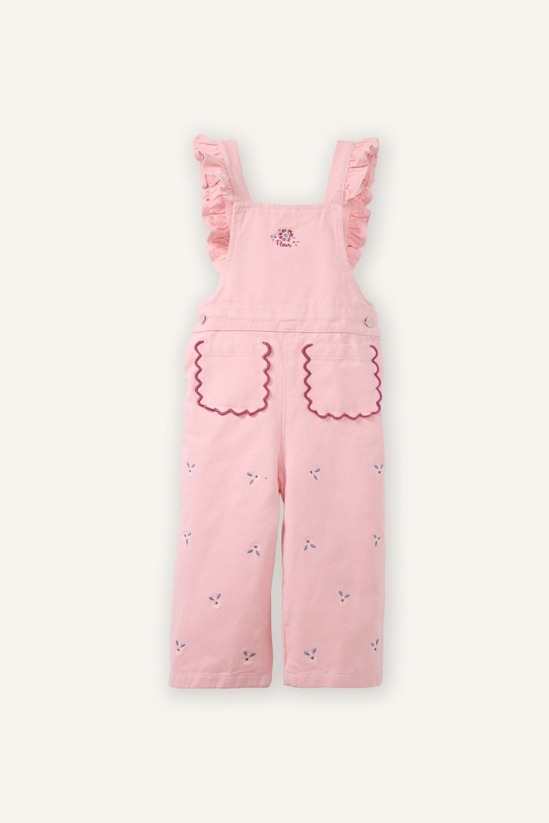 ديفاكتو جمبسوت بناتي تويل قصة عادية برقبة مستديرة مطرز - Image 1